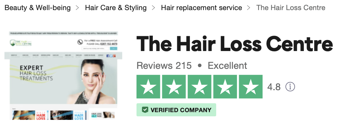 The Hair Loss Centre: Book a Free Video Assessment Today with our Trichologist. Trustpilot 5 Stars.
